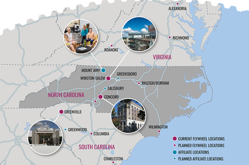 Flywheel location map